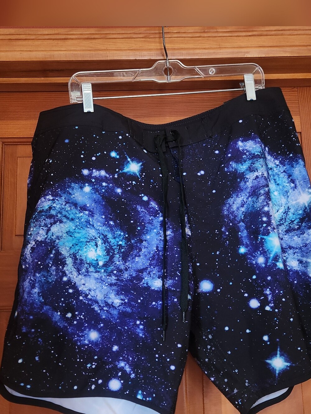 Hot Topic Midnight Hour Galaxy Print Swim/Board Shorts. Blue Nebula. NWT